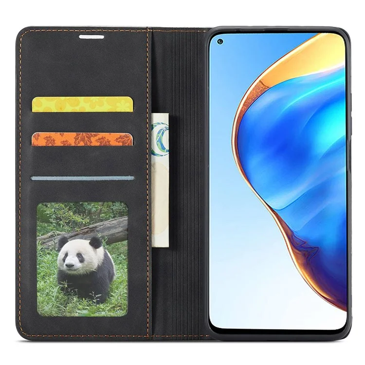FORWENW for Xiaomi Redmi Note 11 4G (Qualcomm Fantasy Series Skin-touch PU Leather Well-protected Cover Anti-drop Cell Phone Stand Wallet Case - Black