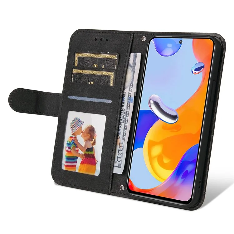 For Xiaomi Redmi Note 12 Pro 4G / 11 Pro 4G (Mediatek) / Note 11 Pro 5G (Qualcomm) / Note 11E Pro Leather Cases Phone Cover Stand with Strap - Black