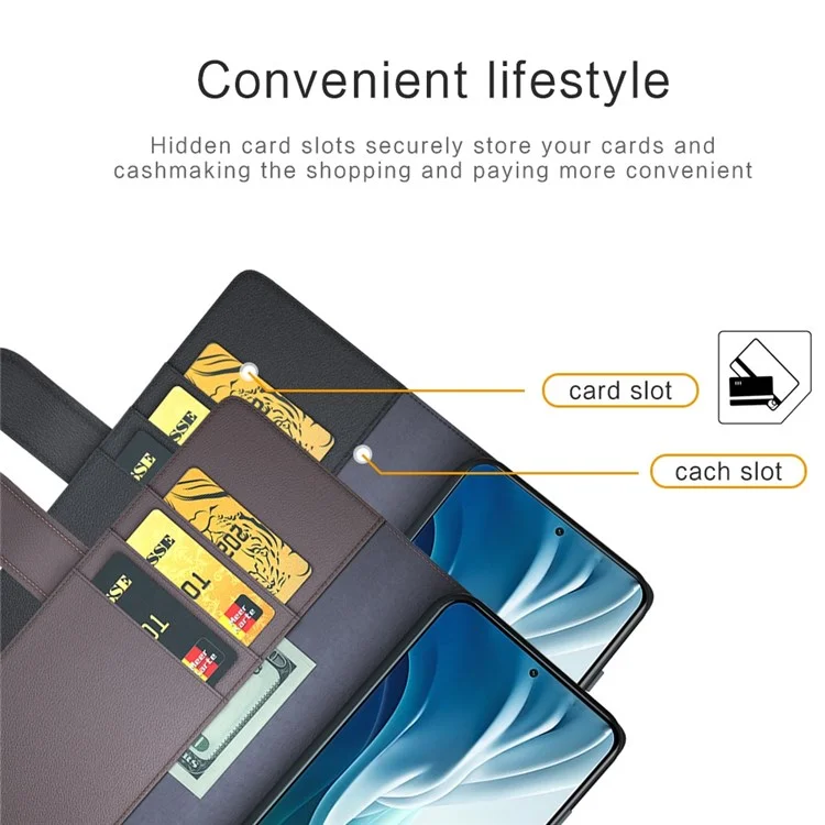 Für Xiaomi Mi 11i/Poco F3/Redmi K40/Redmi K40 Pro/Redmi K40 Pro+ Split Echtes Leder Buch Geldbörse Flip Hülle Voller Schutz Folio Ständer Ansicht Abdeckung Schutz - Schwarz