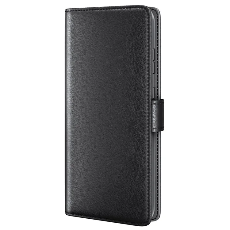Für Xiaomi Mi 11i/Poco F3/Redmi K40/Redmi K40 Pro/Redmi K40 Pro+ Split Echtes Leder Buch Geldbörse Flip Hülle Voller Schutz Folio Ständer Ansicht Abdeckung Schutz - Schwarz