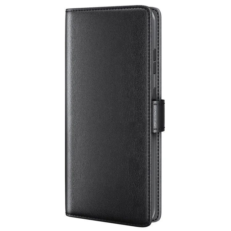 Für Xiaomi Redmi Note 11 4G (Qualcomm)/Redmi Note 11S 4G Magnetische Split Genuine Leather Phone Case Soft TPU Viewing Stand Wallet Flip Folio Cover - Schwarz
