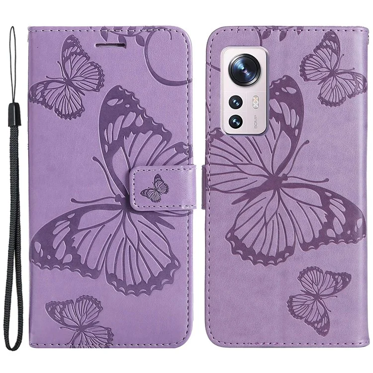 KT Implinting Flower Series-2 Для Xiaomi 12/12x/12s 5G Cale Case Case Patterfly Patter - Пурпурный