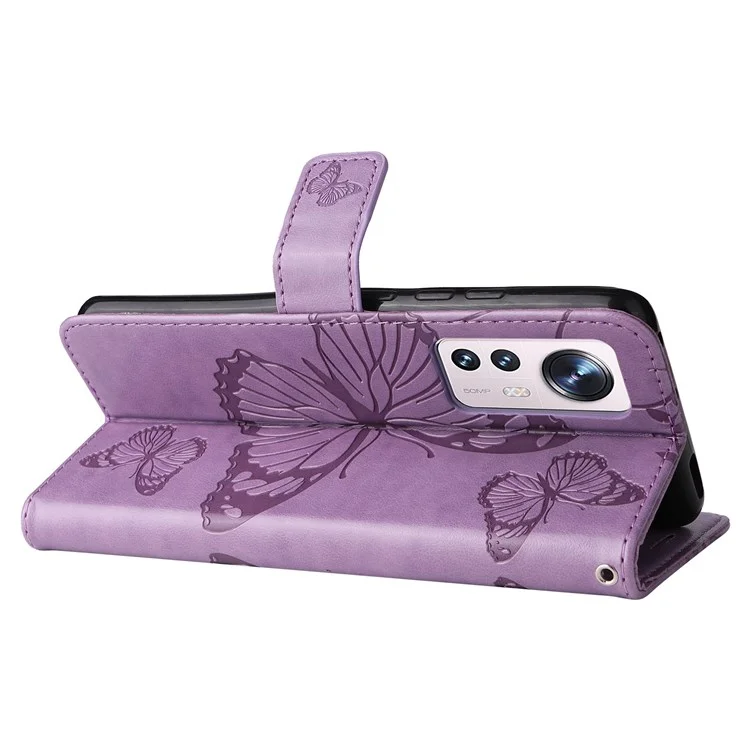 KT Implinting Flower Series-2 Для Xiaomi 12/12x/12s 5G Cale Case Case Patterfly Patter - Пурпурный