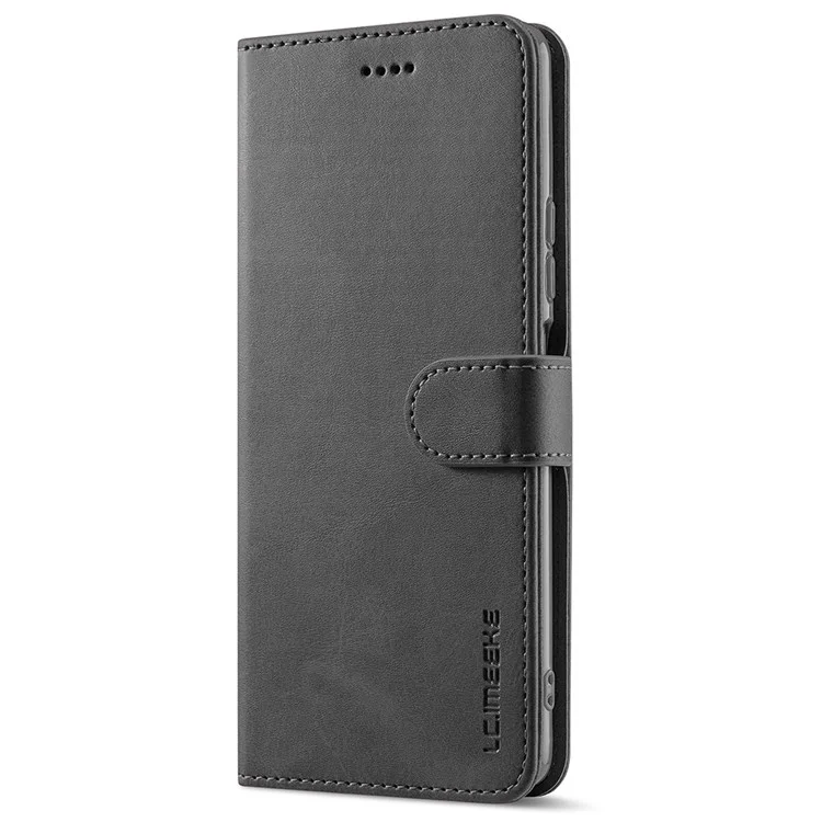 Lc. Imaeke Für Xiaomi 12 Pro 5g/12s Pro 5G/12 Pro (abmessung) 5G Bump Proof Strukturierte PU Leder Flip Folio Stand Wallet Case Mobile Hülle Hülle Cover - Schwarz