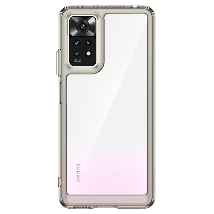 Para Xiaomi Redmi Note 11 Pro 4G (Mediatek) / 11 Pro 5G (Qualcomm) / 11 Pro+ 5G (Índia) / 12 Pro 4G Case TPU Acrílico Capa de Telefone - Cinza Transparente