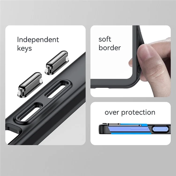 Para Xiaomi Redmi Note 11 Pro 4G (Mediatek) / 11 Pro 5G (Qualcomm) / 11 Pro+ 5G (Índia) / 12 Pro 4G Case TPU Acrílico Capa de Telefone - Cinza Transparente