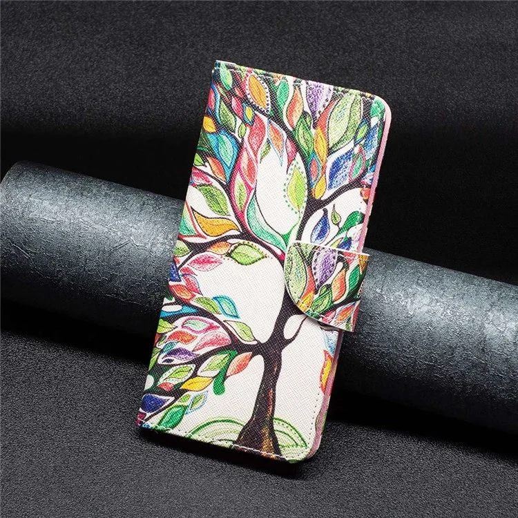 For Xiaomi Redmi Note 11E 5G / Redmi 10 5G / Redmi 10 Prime+ 5G Phone Case Pattern Printing PU Leather Wallet Stand Cover - Life Tree