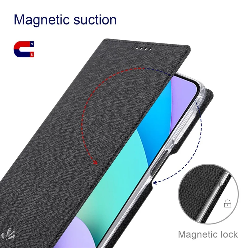 VILI DMX Series Pour Xiaomi Redmi Note 11 4G (qualcomm) / Note 11S 4G Hodder Anti-collision PU le Cuir Téléphone Couvre Protectrice - le Noir