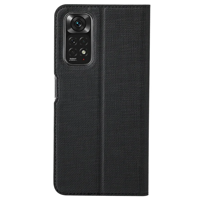 VILI DMX Series Pour Xiaomi Redmi Note 11 4G (qualcomm) / Note 11S 4G Hodder Anti-collision PU le Cuir Téléphone Couvre Protectrice - le Noir