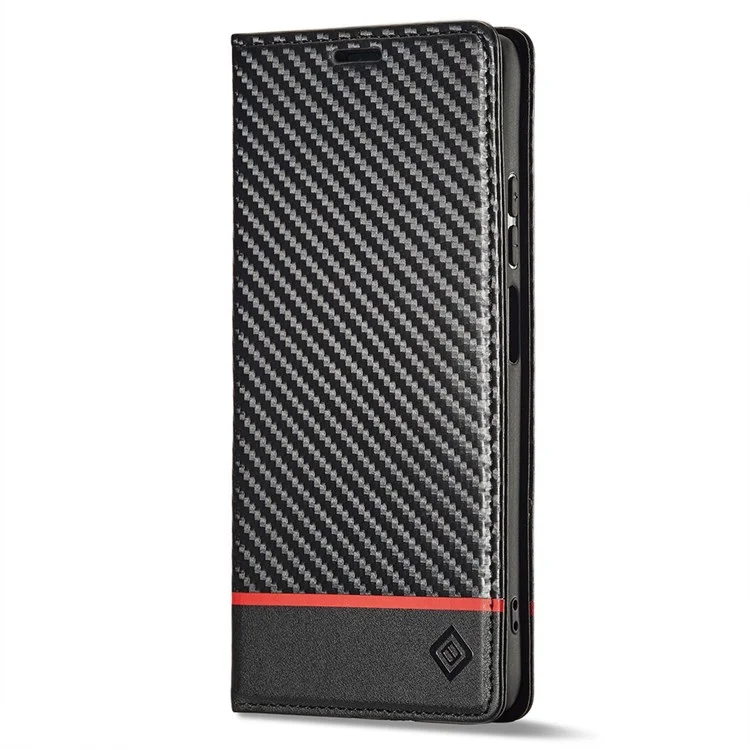 Lc. Imeeke Für Xiaomi Poco X4 Pro 5G Anti-scratch Flip Wallet Hülle, PU Leder Carbon Faser Textur Ständer Magnetisch Automatisch Absorbierte Folio-telefonabdeckung - Horizontaler Streifen