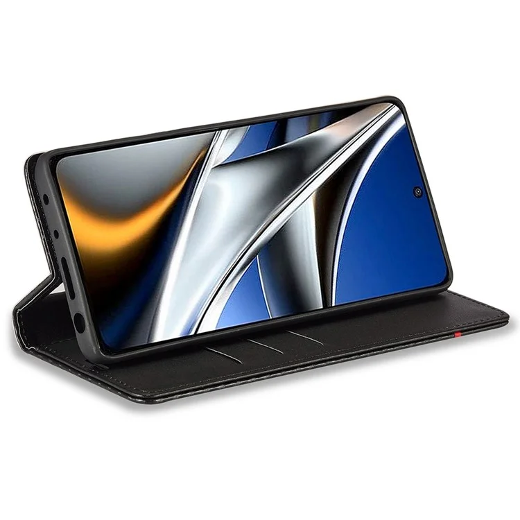 LC.IMEEKE Per Xiaomi Poco X4 Pro 5G Custodia Flip Portafoglio Anti-graffio, Texture in Fibra di Carbonio in Pelle PU Supporto Magnetico Auto-assorbente Copertina Telefonica Folio - Strisce Orizzontali