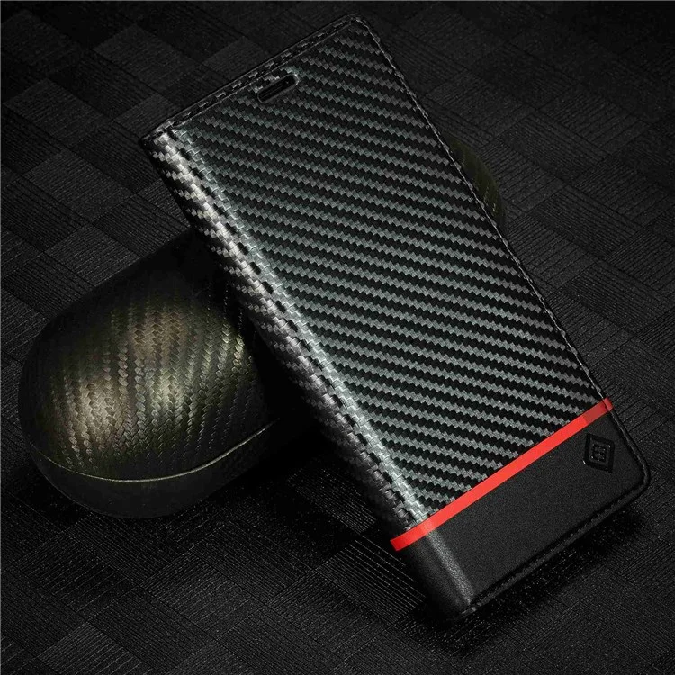 Lc. Imeeke Para Xiaomi 11 Lite 5G NE/Mi 11 Lite 5G/4G Flip Wallet Case, PU Leather Fiber Fiber Texture Stand Magnet Authobsorbed Folio Phone Cover - Franja Horizontal