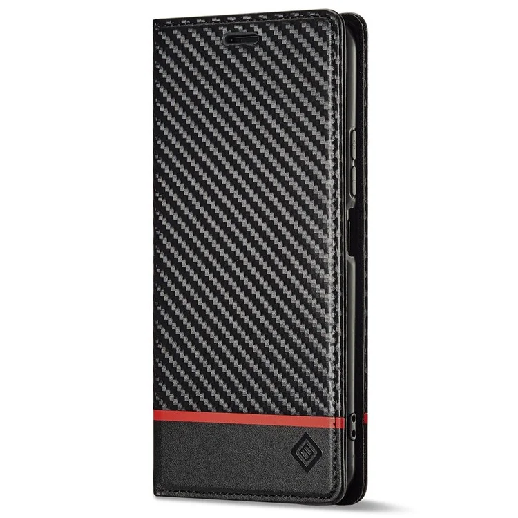 Lc. Imeeke Para Xiaomi 11 Lite 5G NE/Mi 11 Lite 5G/4G Flip Wallet Case, PU Leather Fiber Fiber Texture Stand Magnet Authobsorbed Folio Phone Cover - Franja Horizontal