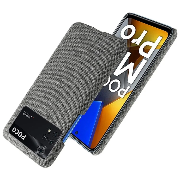 Para Xiaomi Poco M4 Pro 4G Anti-polvo Carcasa de teléfono Anti-rasguños Caja de teléfono dura de PC+Tela - Gris