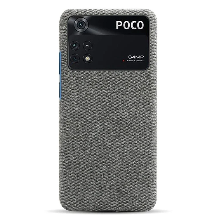Para Xiaomi Poco M4 Pro 4G Anti-polvo Carcasa de teléfono Anti-rasguños Caja de teléfono dura de PC+Tela - Gris