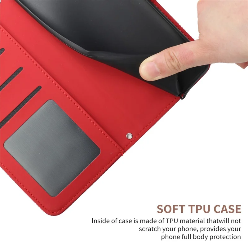 For Xiaomi Redmi 9C/9C NFC/Poco C3 Wallet Phone Case Butterfly Flowers Imprinted PU Leather Protective Folio Flip Cover Anti-Scratch Stand Shell with Shoulder Strap - Red
