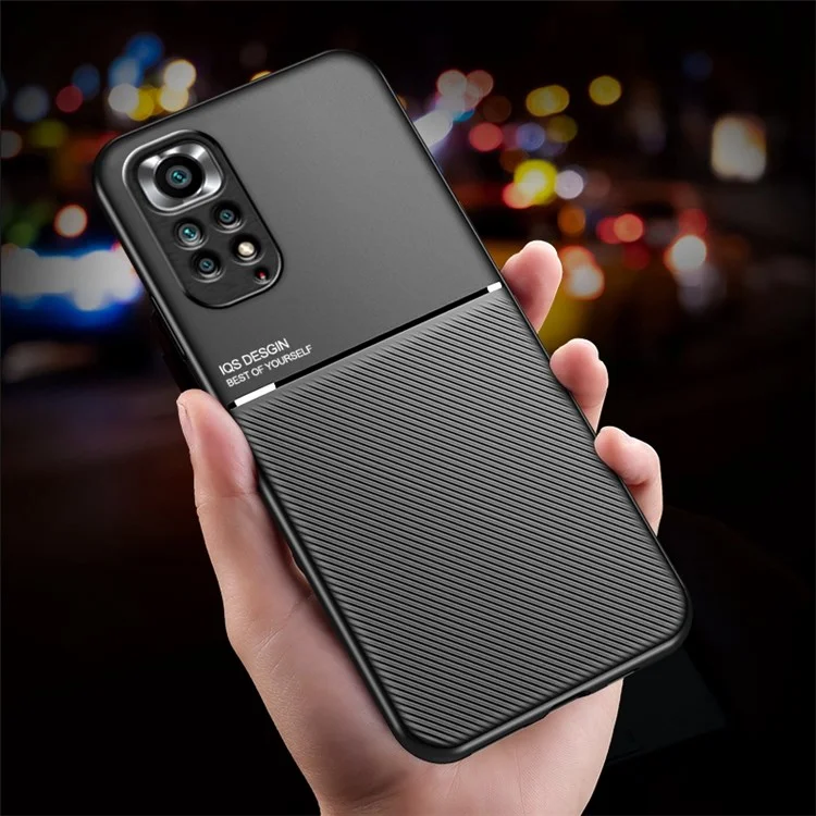 Per Xiaomi Redmi Note 11 Pro 5G (Qualcomm)/Note 11 Pro 4G (MediaTek)/Note 11E Pro 5G Custodia per telefono in pelle PU + TPU con lamina magnetica integrata - Rosso