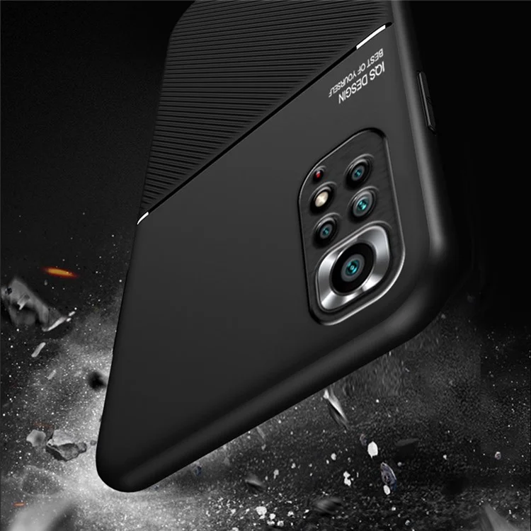 For Xiaomi Redmi Note 11 Pro 5G (Qualcomm)/Note 11 Pro 4G (MediaTek)/Note 11E Pro 5G PU Leather + TPU Imprinted Phone Case with Built-in Magnetic Metal Sheet - Blue
