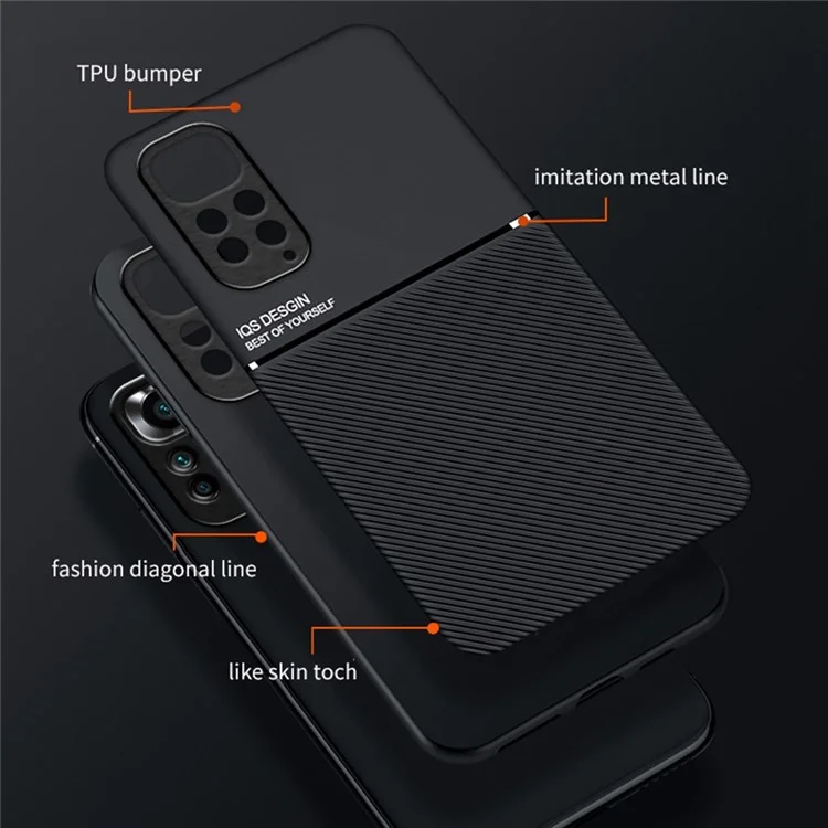 For Xiaomi Redmi Note 11 Pro 5G (Qualcomm)/Note 11 Pro 4G (MediaTek)/Note 11E Pro 5G PU Leather + TPU Imprinted Phone Case with Built-in Magnetic Metal Sheet - Blue