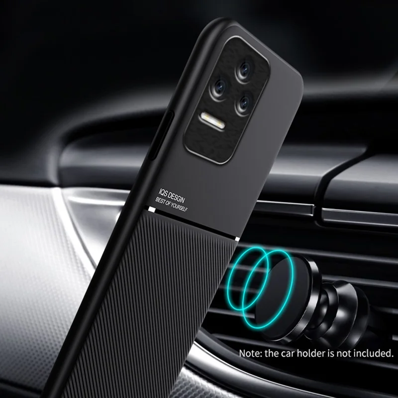 Para Xiaomi Redmi K50/K50 Pro Impressão à Prova de Choque PU Couro + TPU Casel Case Com Folha de Metal Interno - Azul