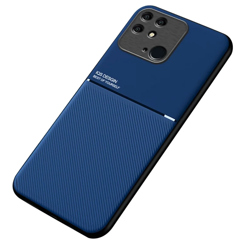For Xiaomi Redmi 10C 4G Imprinting PU Leather + TPU Anti-Drop Phone Case Built-In Metal Sheet Protective Cover - Blue