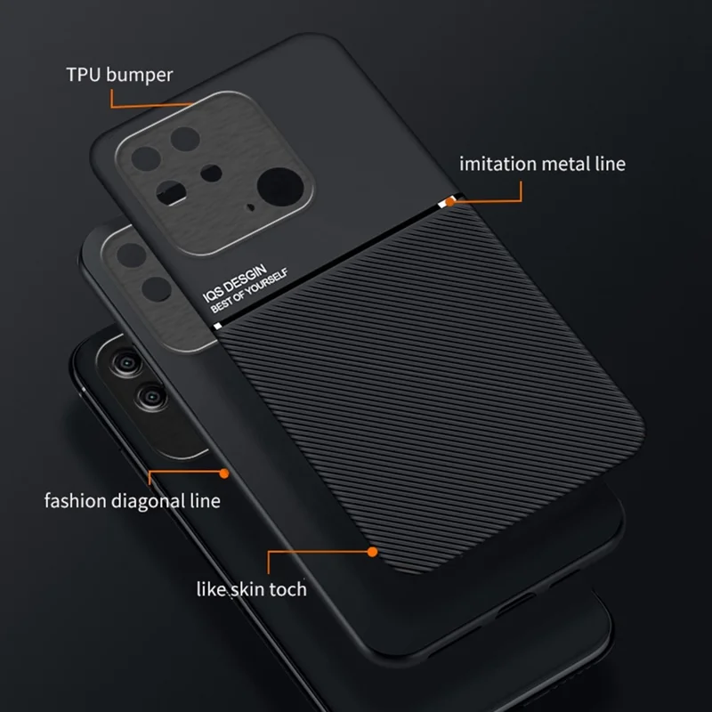 For Xiaomi Redmi 10C 4G Imprinting PU Leather + TPU Anti-Drop Phone Case Built-In Metal Sheet Protective Cover - Blue
