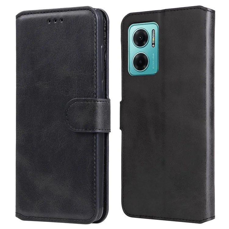 For Xiaomi Redmi Note 11E 5G / Redmi 10 5G / Redmi 10 Prime+ 5G PU Leather + TPU Drop-proof Phone Case Wallet Stand Cover - Black