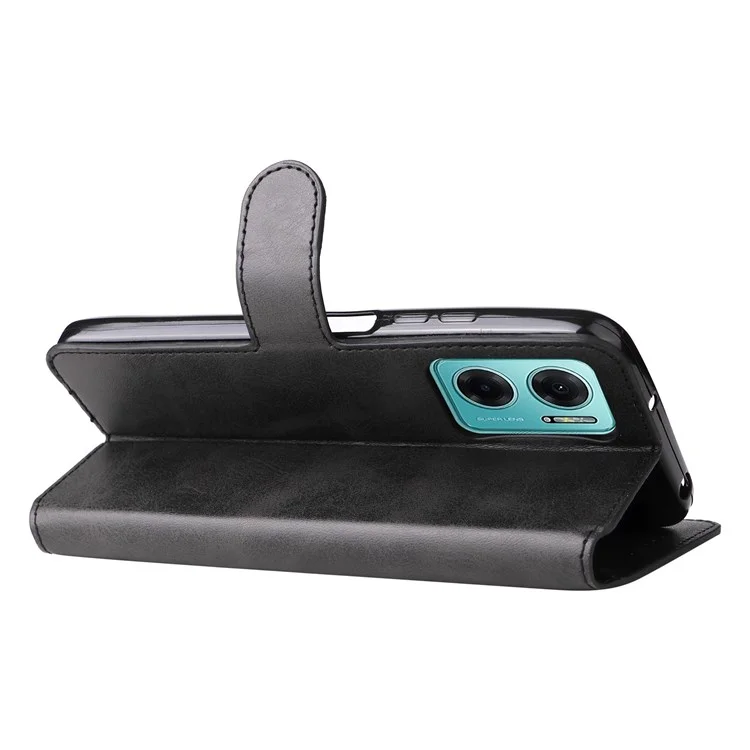 For Xiaomi Redmi Note 11E 5G / Redmi 10 5G / Redmi 10 Prime+ 5G PU Leather + TPU Drop-proof Phone Case Wallet Stand Cover - Black