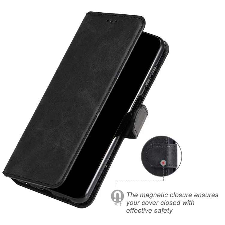 For Xiaomi Redmi Note 11E 5G / Redmi 10 5G / Redmi 10 Prime+ 5G PU Leather + TPU Drop-proof Phone Case Wallet Stand Cover - Black