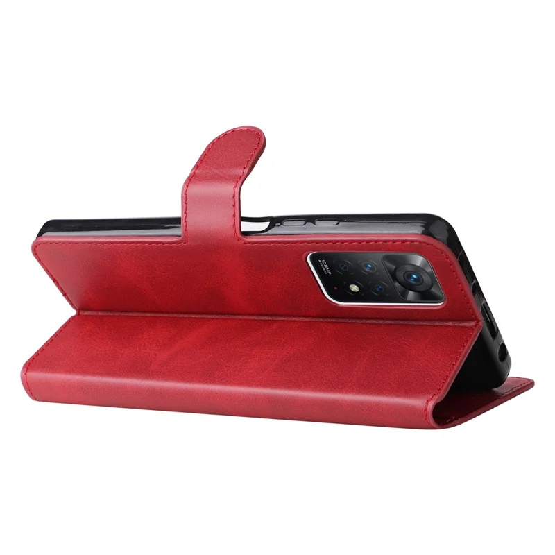 Pour Xiaomi Redmi Note 12 Pro 4G / 11 Pro 4G (MediaTek) / Note 11 Pro 5G (Qualcomm) / Note 11E Pro 5G Étui portefeuille en cuir PU avec support réglable - Rouge
