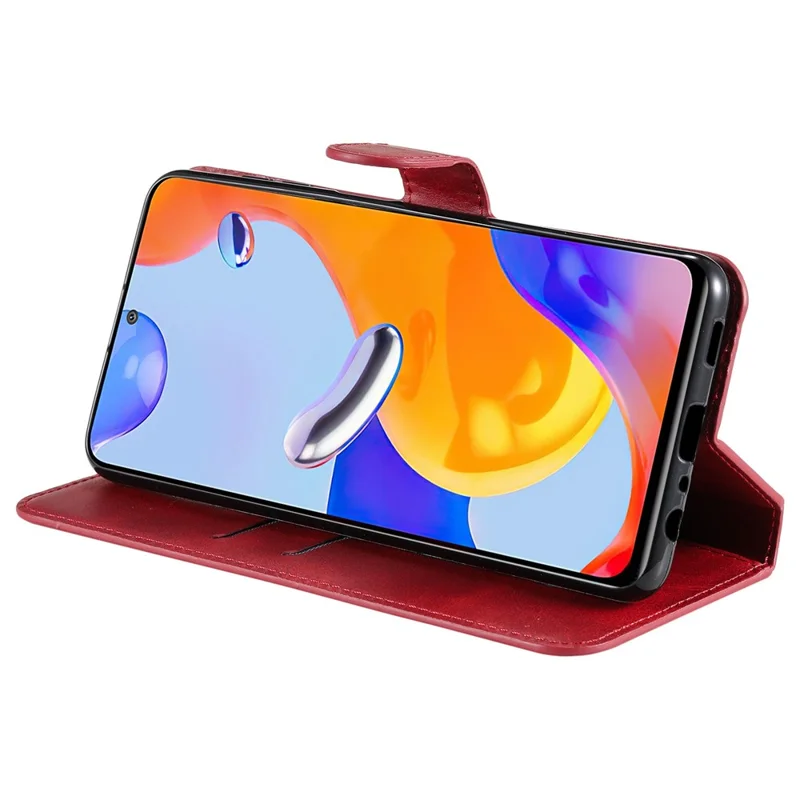 Pour Xiaomi Redmi Note 12 Pro 4G / 11 Pro 4G (MediaTek) / Note 11 Pro 5G (Qualcomm) / Note 11E Pro 5G Étui portefeuille en cuir PU avec support réglable - Rouge