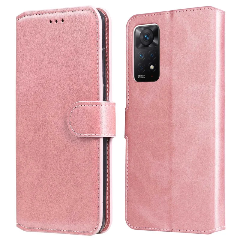 Per Xiaomi Redmi Note 12 Pro 4G / 11 Pro 4G (MediaTek) / Note 11 Pro 5G (Qualcomm) / Note 11E Pro 5G Custodia Portafoglio in Pelle PU con Supporto Regolabile - Oro Rosa