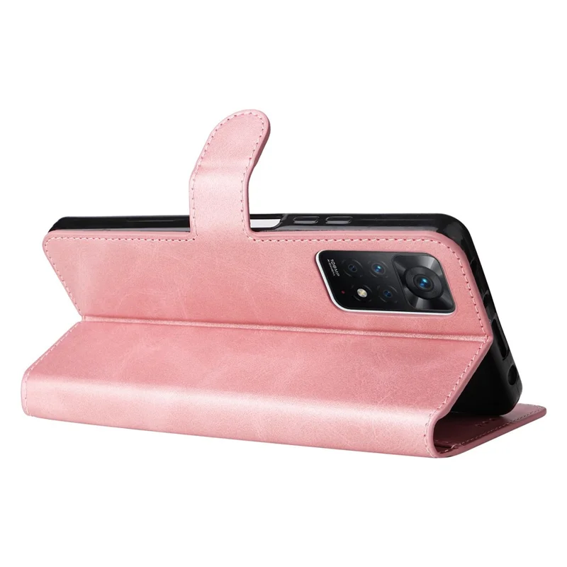 Per Xiaomi Redmi Note 12 Pro 4G / 11 Pro 4G (MediaTek) / Note 11 Pro 5G (Qualcomm) / Note 11E Pro 5G Custodia Portafoglio in Pelle PU con Supporto Regolabile - Oro Rosa