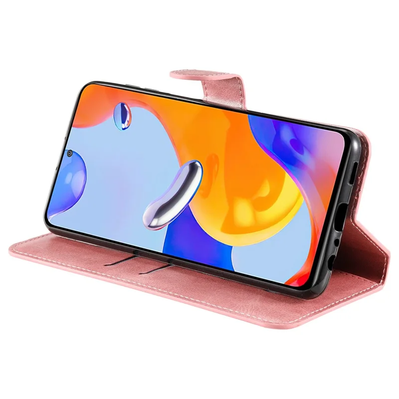 Per Xiaomi Redmi Note 12 Pro 4G / 11 Pro 4G (MediaTek) / Note 11 Pro 5G (Qualcomm) / Note 11E Pro 5G Custodia Portafoglio in Pelle PU con Supporto Regolabile - Oro Rosa