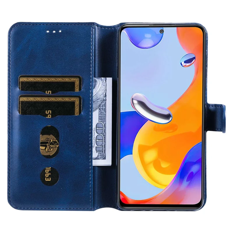 Per Xiaomi Redmi Note 12 Pro 4G / 11 Pro 4G (MediaTek) / Note 11 Pro 5G (Qualcomm) / Note 11E Pro 5G Custodia Portafoglio in Pelle PU Regolabile per Supporto - Blu