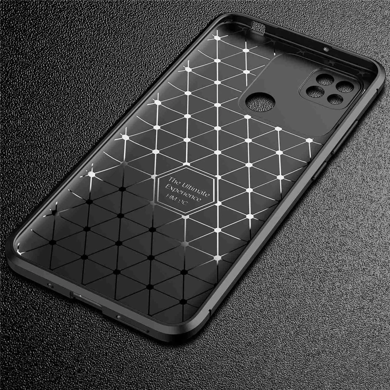 Для Xiaomi Redmi 10a Shock -resyper Armor TPU Protector Cover Good Grip Углеродное Волокно Текстура Устойчивое Отпечаток - Синий