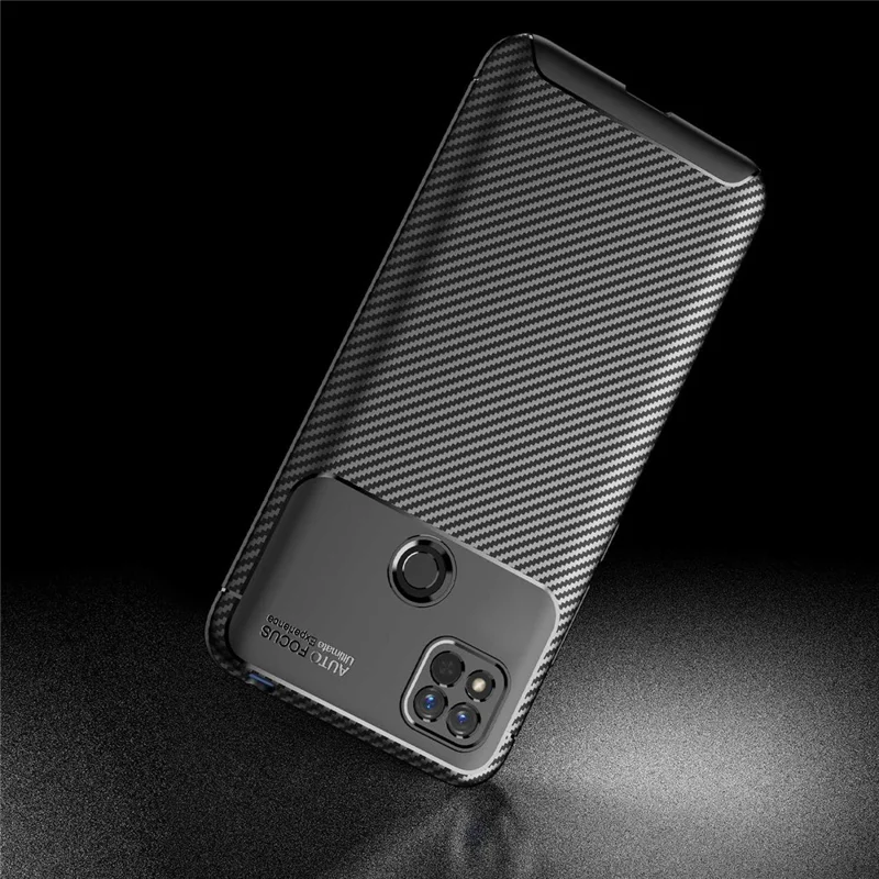 Для Xiaomi Redmi 10a Shock -resyper Armor TPU Protector Cover Good Grip Углеродное Волокно Текстура Устойчивое Отпечаток - Синий