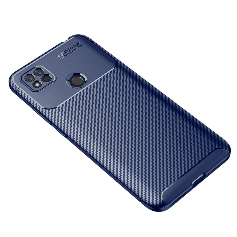 Для Xiaomi Redmi 10a Shock -resyper Armor TPU Protector Cover Good Grip Углеродное Волокно Текстура Устойчивое Отпечаток - Синий
