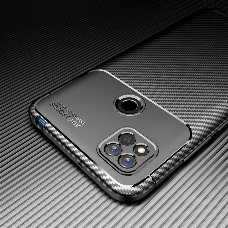 Для Xiaomi Redmi 10a Shock -resyper Armor TPU Protector Cover Good Grip Углеродное Волокно Текстура Устойчивое Отпечаток - Синий