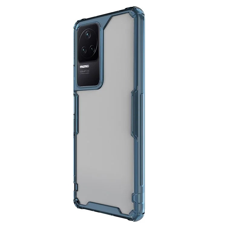 Nillkin Nature Pro Série Clear Caso Para Xiaomi Redmi K50/K50 Pro, Hard Crystal PC Back Tpu Soft TPU Borda Pesada Defensor Tampa do Telefone - Azul