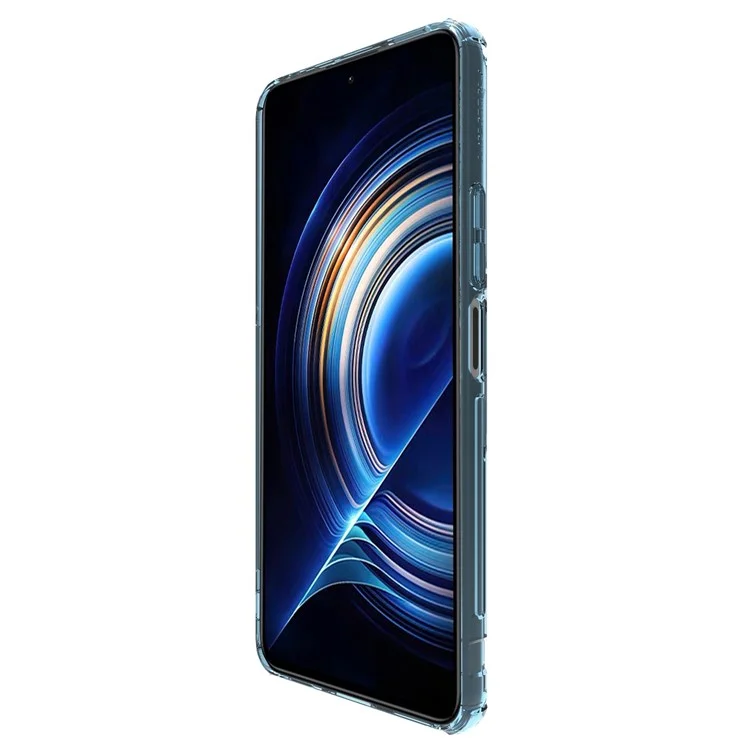 Nillkin Nature Pro Série Clear Caso Para Xiaomi Redmi K50/K50 Pro, Hard Crystal PC Back Tpu Soft TPU Borda Pesada Defensor Tampa do Telefone - Azul