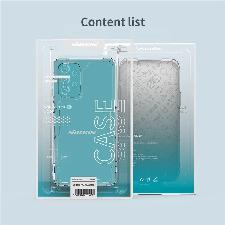 NILLKIN Nature Pro Series Clear Case for Xiaomi Redmi K50/K50 Pro, Hard Crystal PC Back Soft TPU Border Heavy Duty Defender Phone Cover - Blue