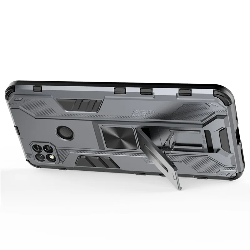 Ställbar skärmskydd för Xiaomi Redmi 10A, hård PC och mjuk TPU, skyddande bakdel - Grå