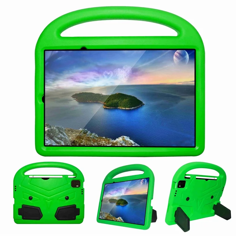 For Xiaomi Pad 5/Pad 5 Pro Portable Handle Bird Pattern Design Anti-drop EVA Tablet Case Cover with Foldable Kickstand - Green
