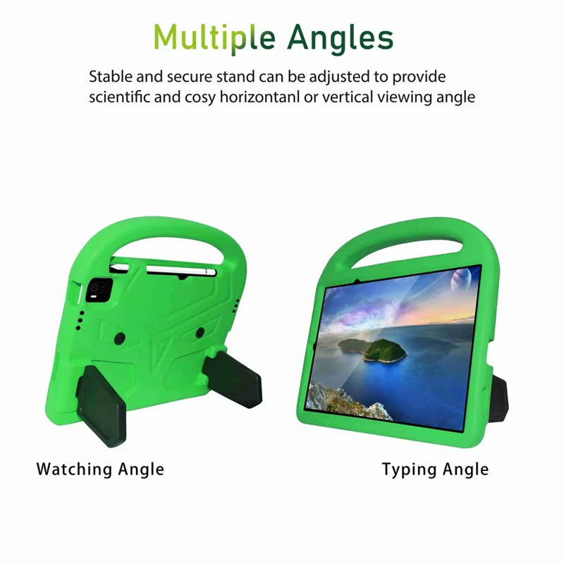 For Xiaomi Pad 5/Pad 5 Pro Portable Handle Bird Pattern Design Anti-drop EVA Tablet Case Cover with Foldable Kickstand - Green