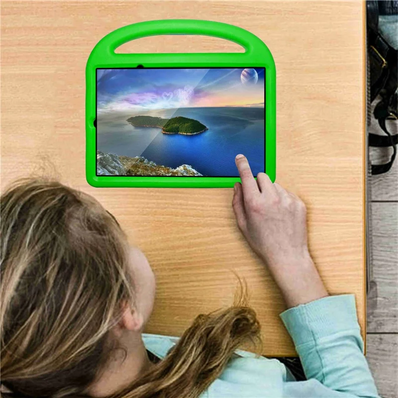 For Xiaomi Pad 5/Pad 5 Pro Portable Handle Bird Pattern Design Anti-drop EVA Tablet Case Cover with Foldable Kickstand - Green