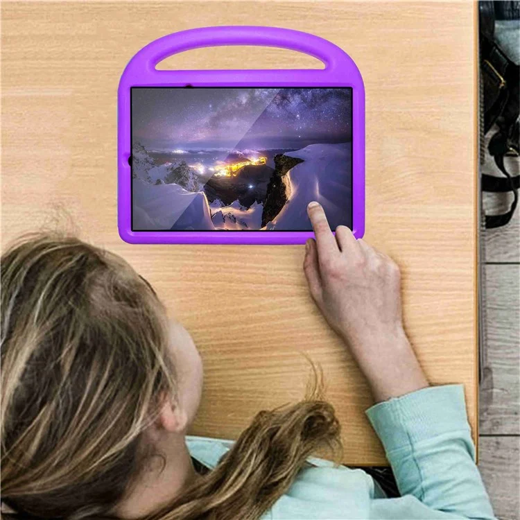 For Xiaomi Pad 5/Pad 5 Pro Portable Handle Bird Pattern Design Anti-drop EVA Tablet Case Cover with Foldable Kickstand - Purple