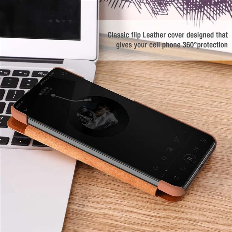 Serie Nillkin Qin Pro Per Xiaomi Poco X4 Pro 5G Card Porta Della Carta PU Flip Follio Custodia Con Copertura Scorrevole Della Fotocamera - Marrone
