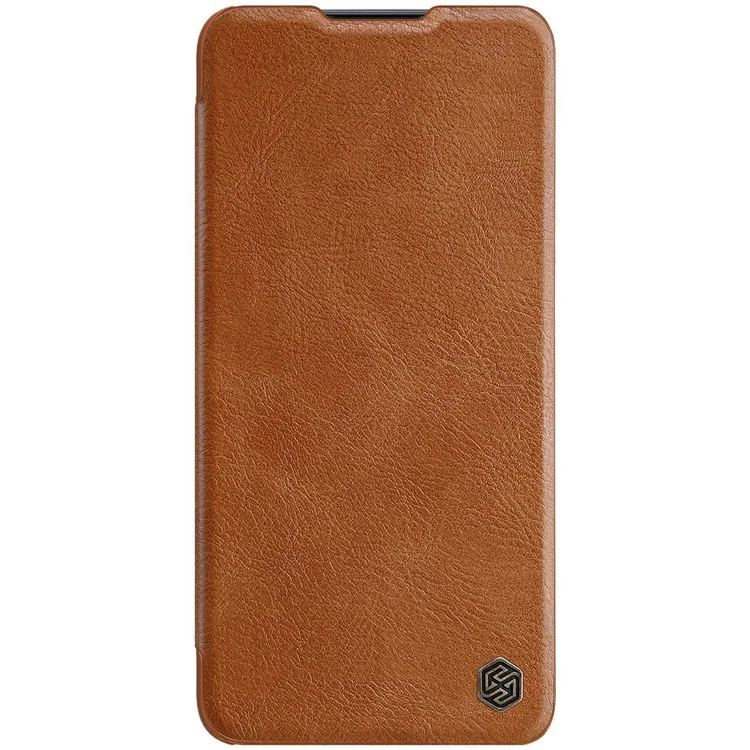 Serie Nillkin Qin Pro Per Xiaomi Poco X4 Pro 5G Card Porta Della Carta PU Flip Follio Custodia Con Copertura Scorrevole Della Fotocamera - Marrone