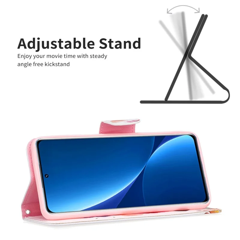 For Xiaomi Poco M4 Pro 4G Phone Case Pattern Printing PU Leather Wallet Stand Cover - Two Butterflies